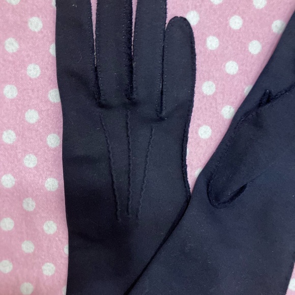 Vintage Navy Blue Cotton Gloves 7 - Picture 2 of 11